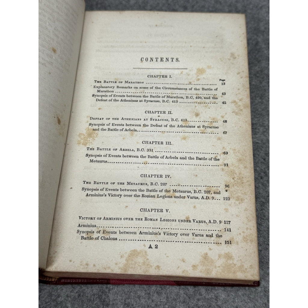 1869 Fifteen Decisive Battles of the World E.S. Creasy Antique Leather