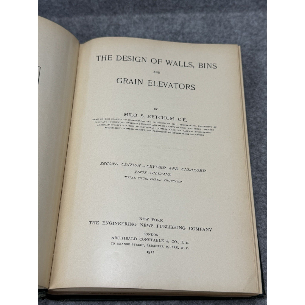 1911 Rare Walls Bins & Grain Elevators Milo Ketchum 2nd Ed Engineering HC