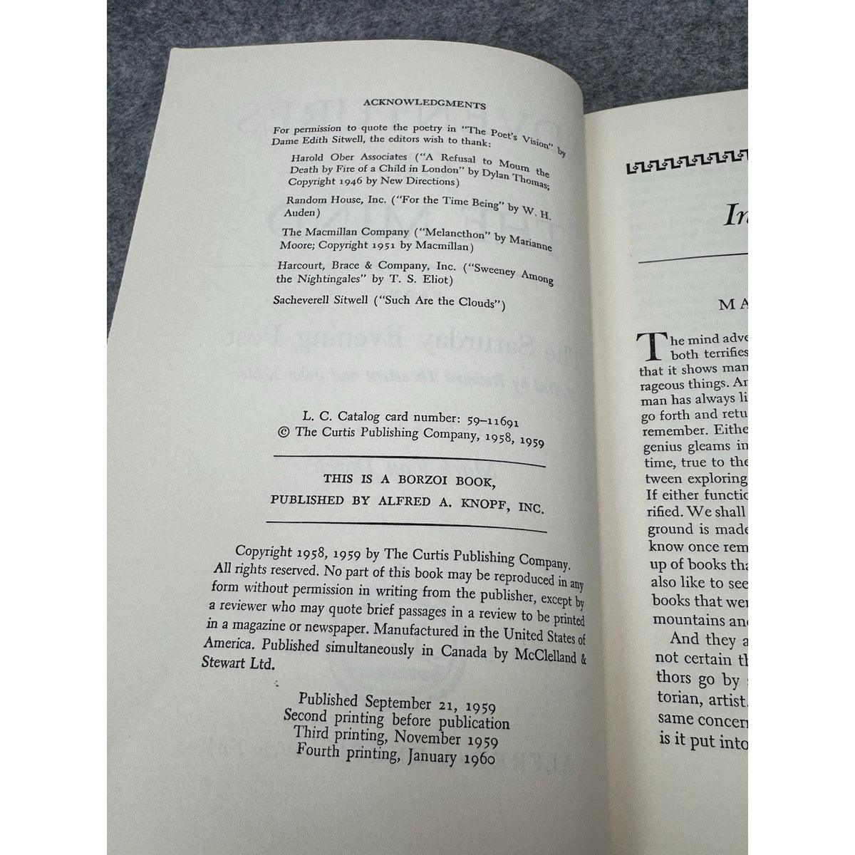 1960 Adventures of the Mind Saturday Evening Post Huxley Oppenheimer Hardcover