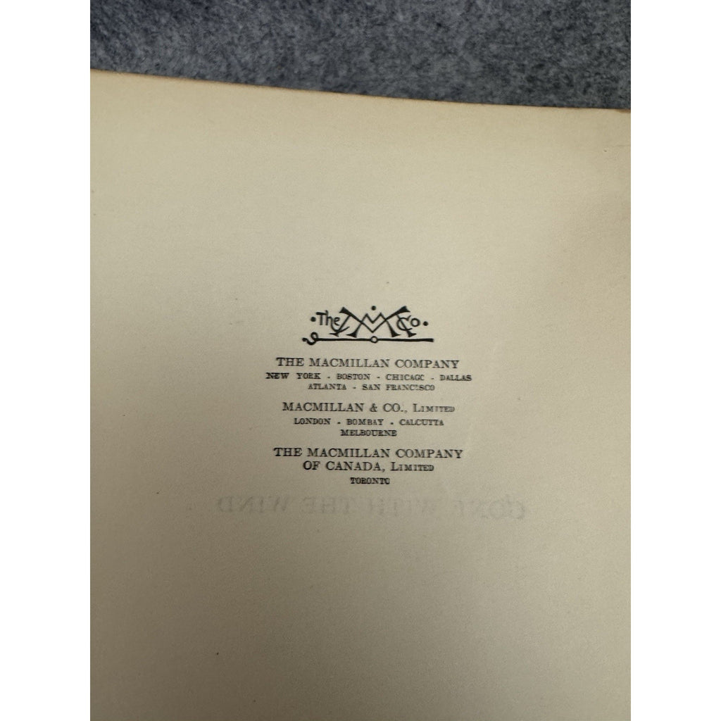 Gone With the Wind Margaret Mitchell 1937 Hardcover Macmillan January