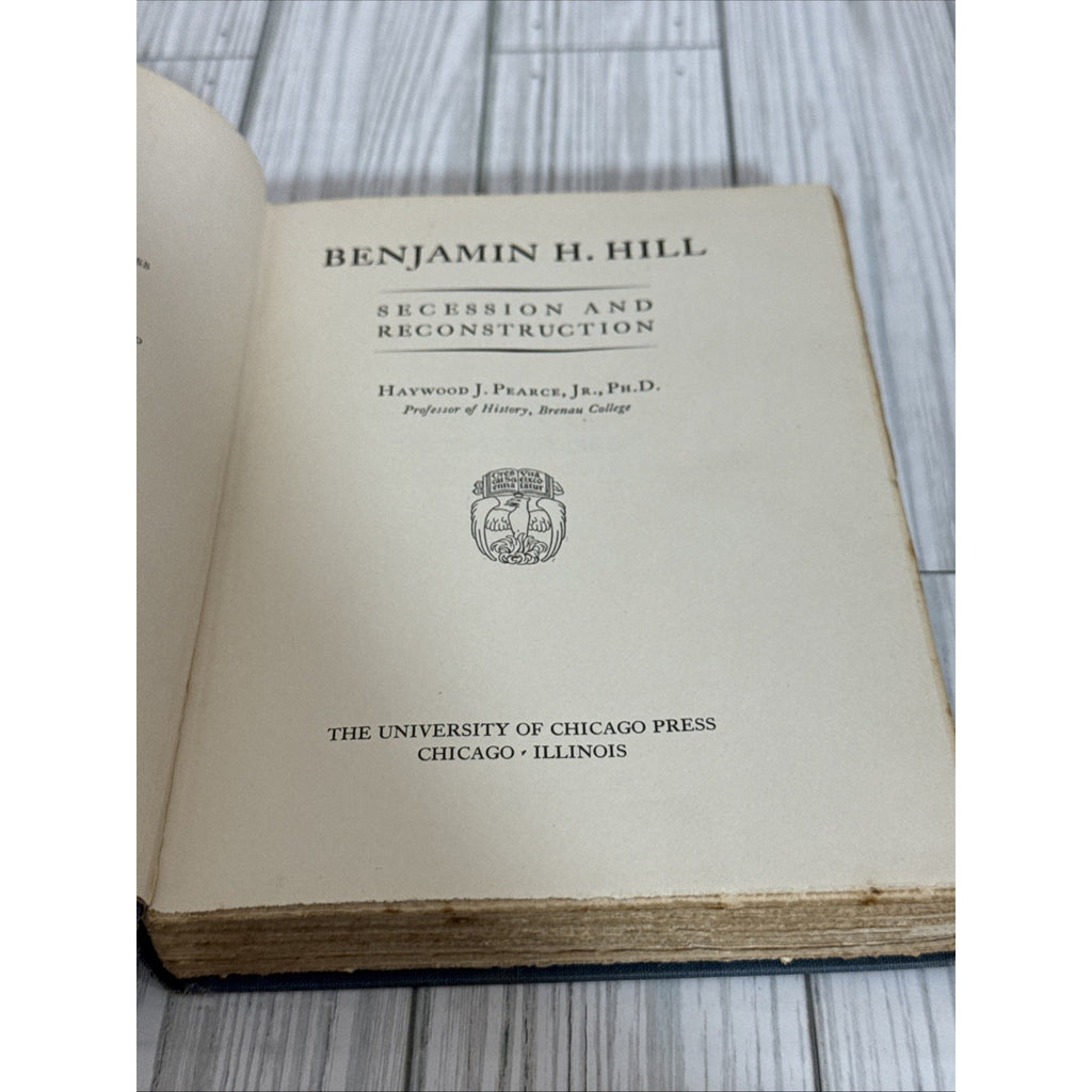 Benjamin H. Hill, Secession and Reconstruction 1928