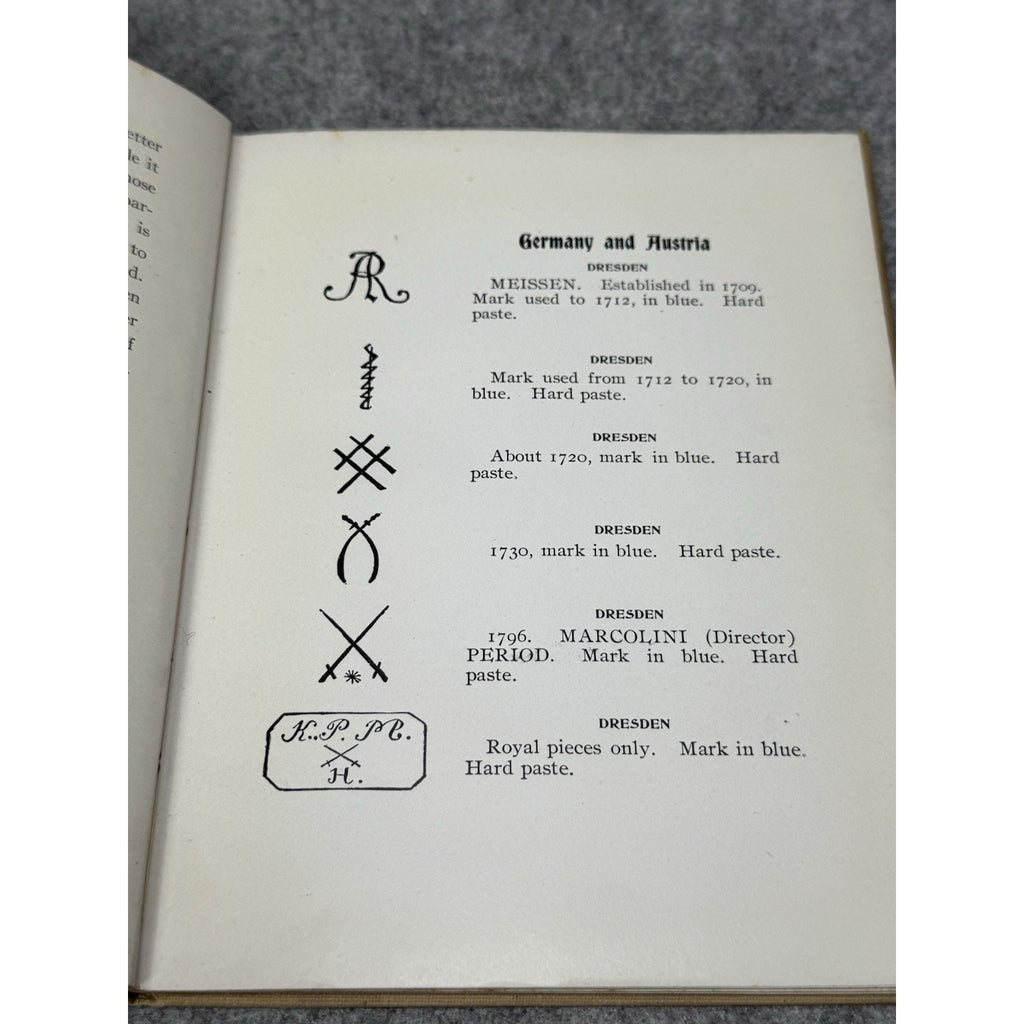 1920 China and Pottery Marks Gilman Collamore Hardcover Porcelain Reference