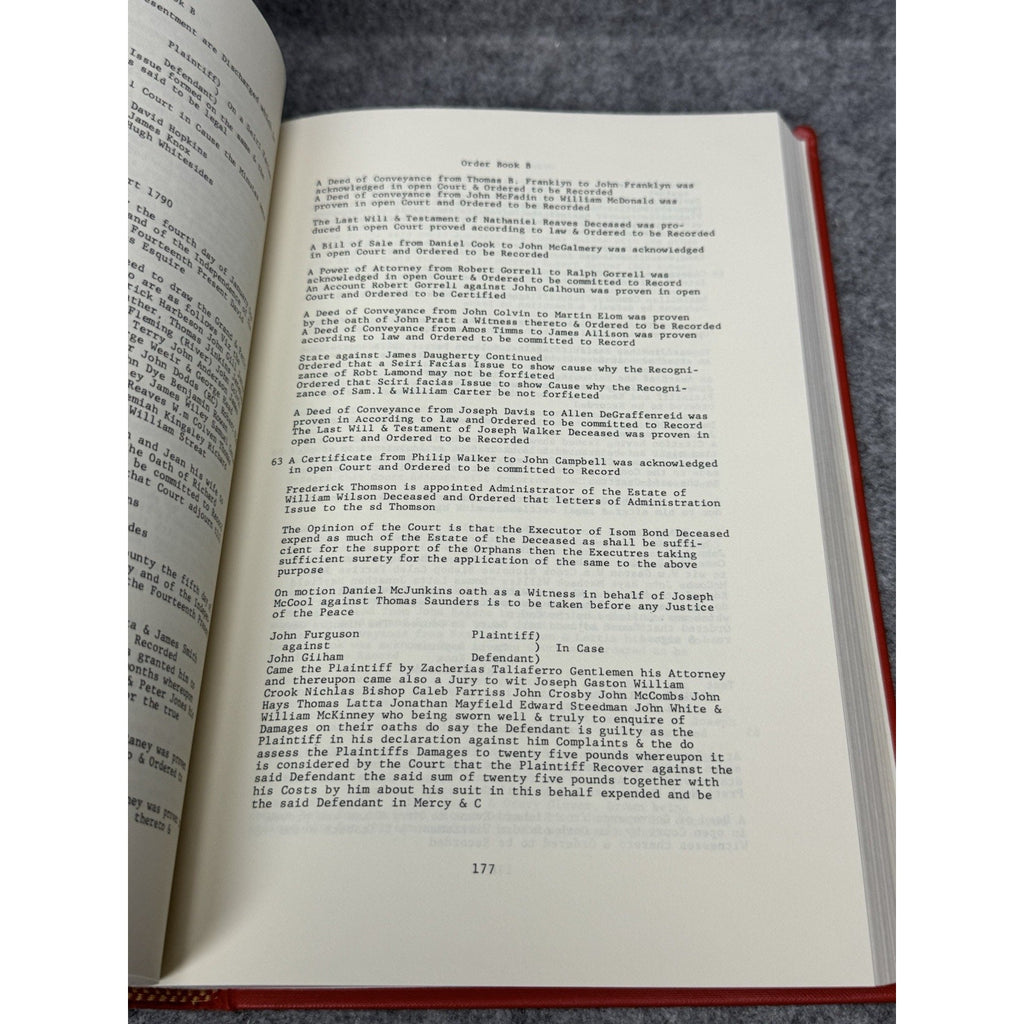 Chester County SC Court Minutes 1785-1799 Holcomb Parker 1979 1st Ed HC