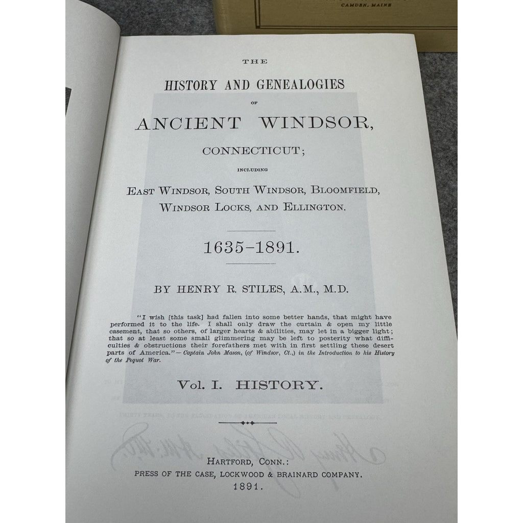 1976/1992 History Genealogies Ancient Windsor CT Stiles 2 Vol Hardcover Set