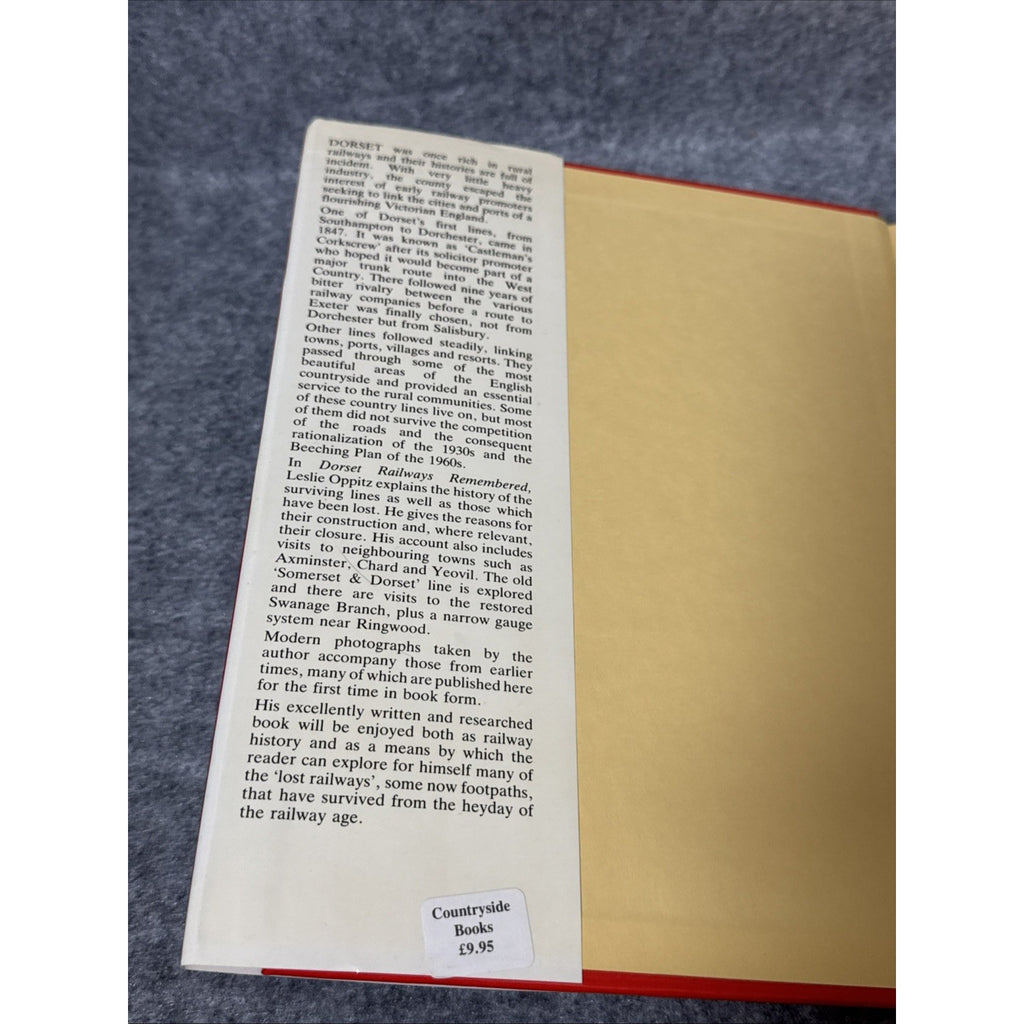 Dorset Railways Remembered by Leslie Oppitz (hb, 1st edn, 1989)