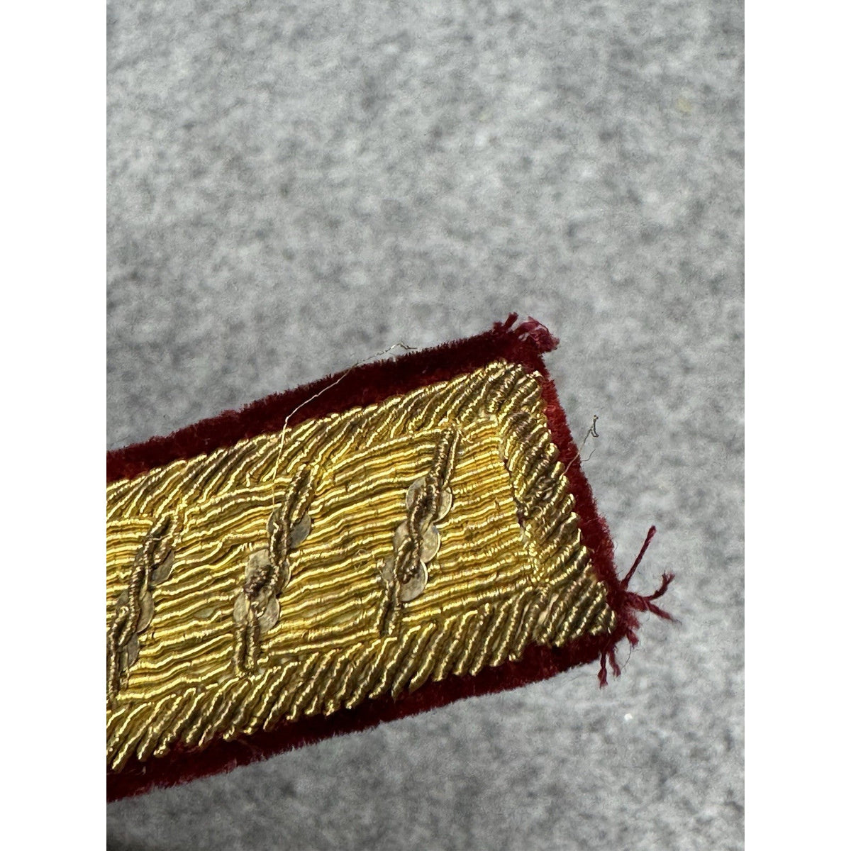 French Medical Officer Bullion Epaulette Holders Pair Red Velvet Shoulder Straps