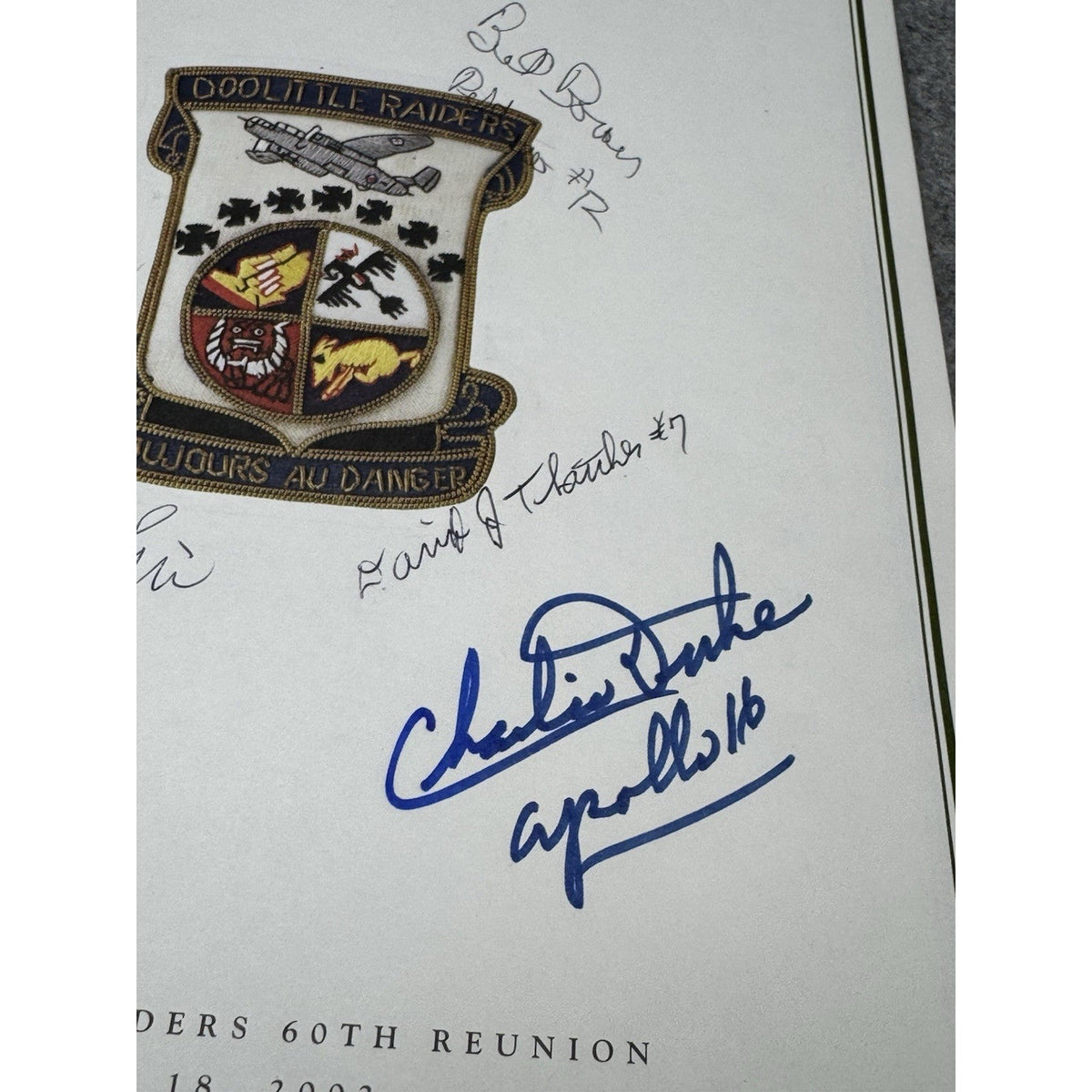 Doolittle Raiders 2002 60th Reunion Program Signed Charlie Duke Bower Thatcher