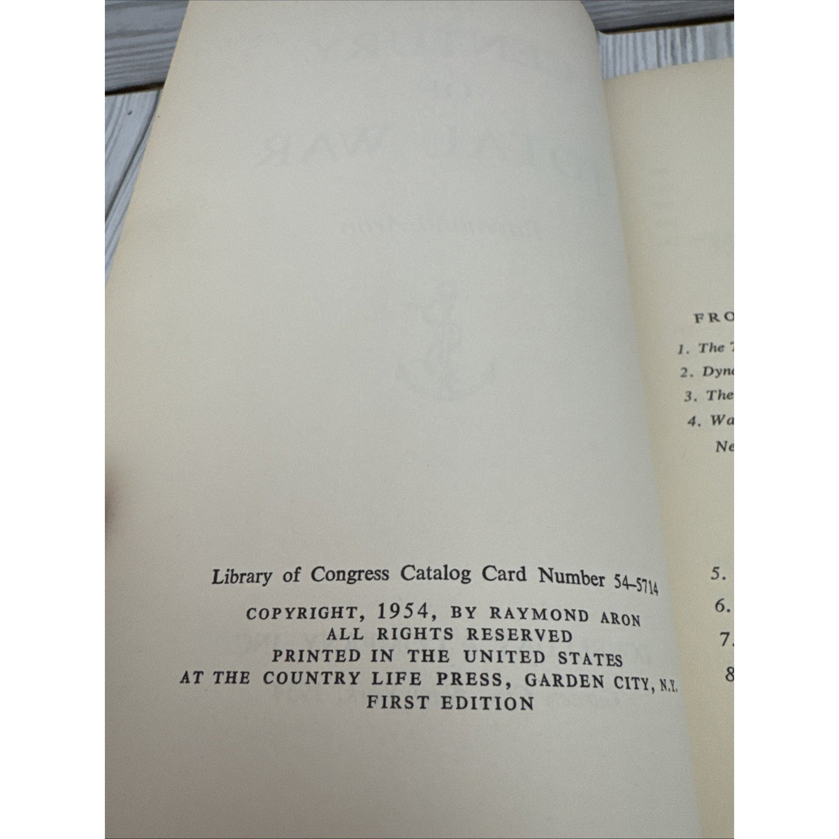 Century Of Total War 1954 Raymond Aron Hardcover First Ed