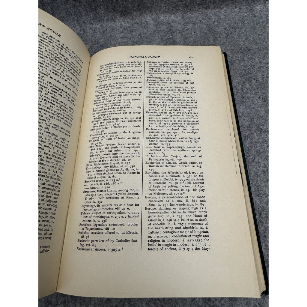 Golden Bough Vol 12 Frazer 1955 HC Bibliography Index