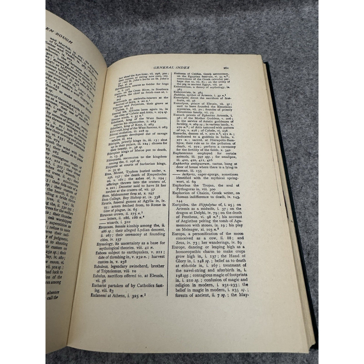 Golden Bough Vol 12 Frazer 1955 HC Bibliography Index