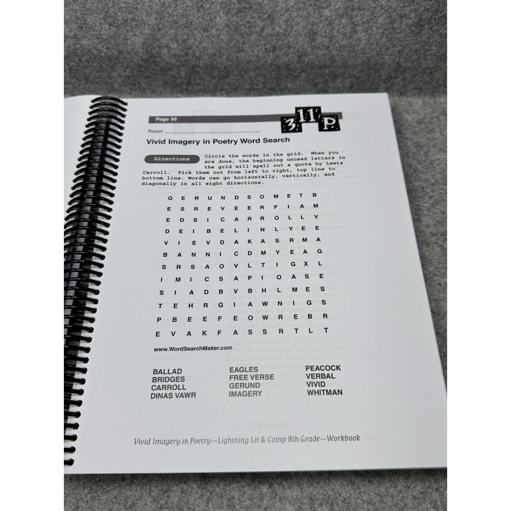 Lightning Literature & Composition 8th Grade Workbook 2nd Edition Kamath