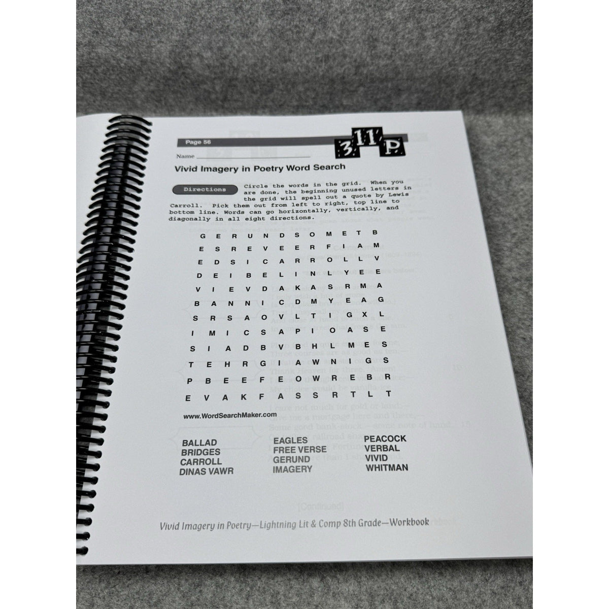 Lightning Literature & Composition 8th Grade Workbook 2nd Edition Kamath