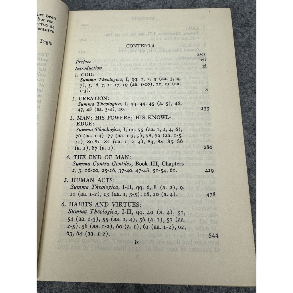 1948 Introduction to St Thomas Aquinas Anton Pegis First Modern Library Edition