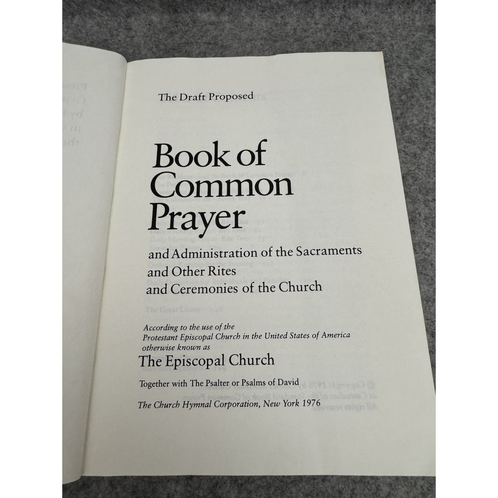 1976 Draft Proposed Book of Common Prayer Episcopal Church PB