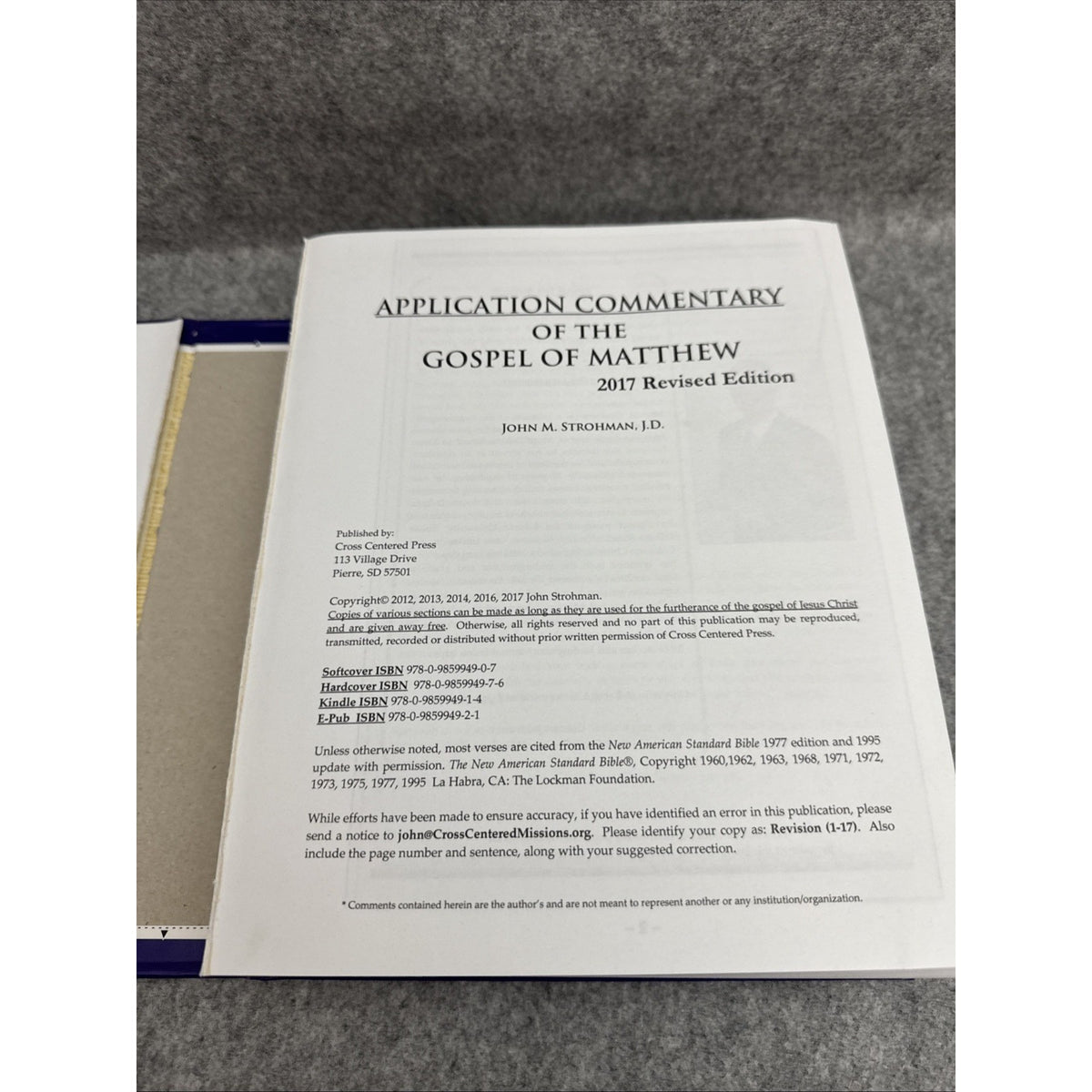 Application Commentary of the Gospel of Matthew - 2017 Revised Edition by...