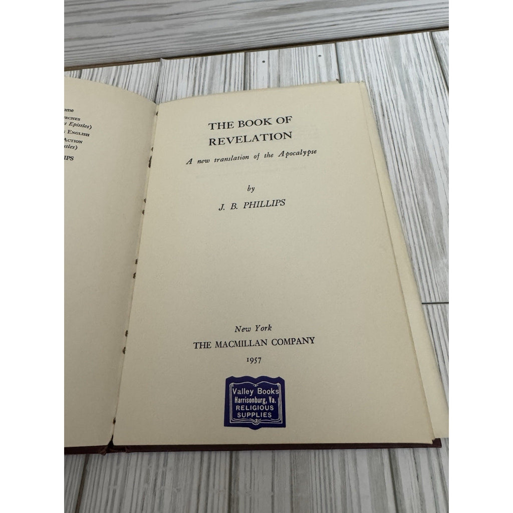 Book of Revelation J B Phillips 1957 1st Printing HC w/ DJ Macmillan