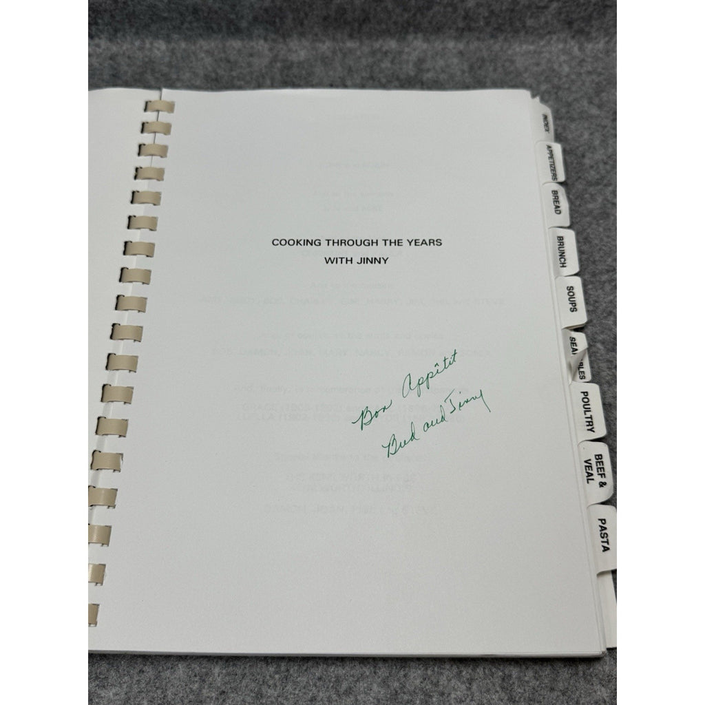 Cooking Through the Years With Jinny Signed Paul & Jinny Rare Spiral Cookbook