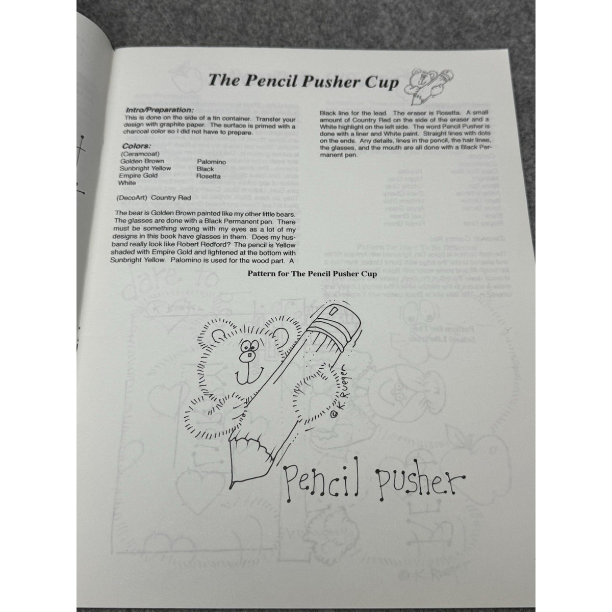 1996 Krackerjack Goes to School Kathie Rueger Tole Painting Patterns Craft Book