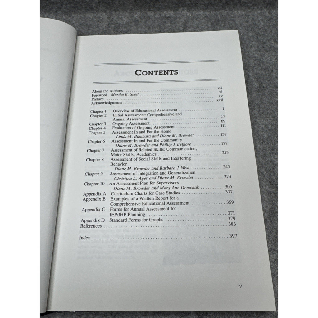 Assessment of Individuals with Severe Disabilities : An Applied Behavior