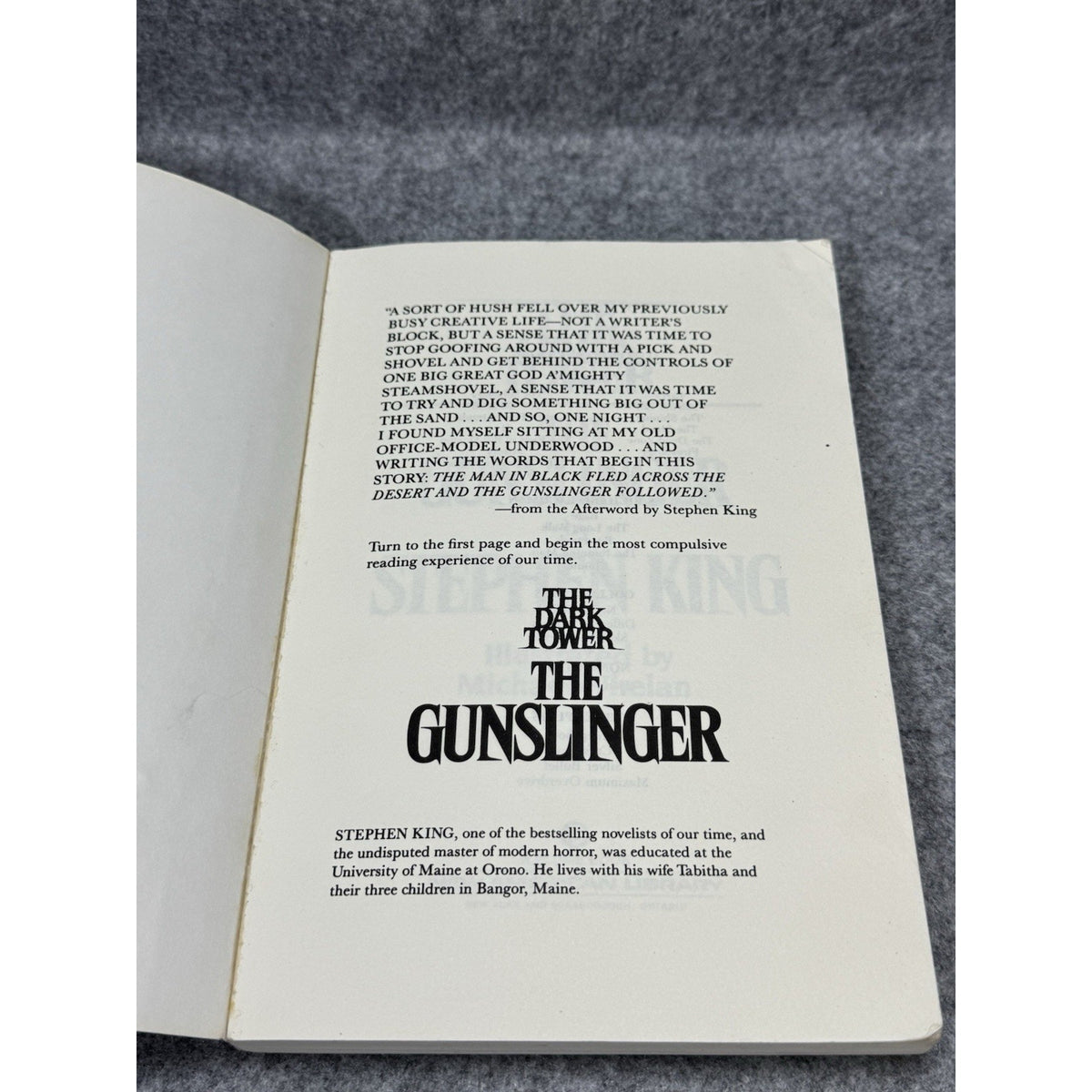 Stephen King The Dark Tower The Gunslinger 1988 1st Plume PB Whelan Illus