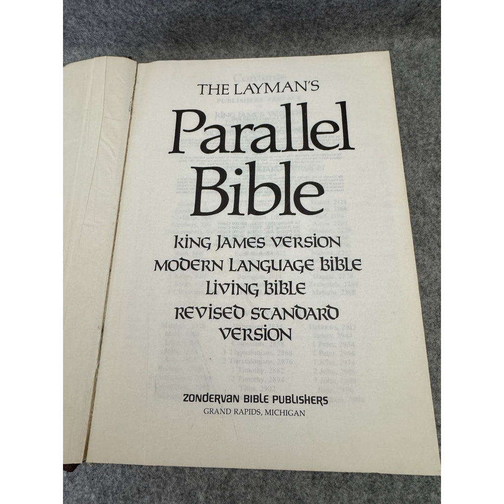 1976 Layman’s Parallel Bible KJV Living RSV Modern Language Hardcover Zondervan