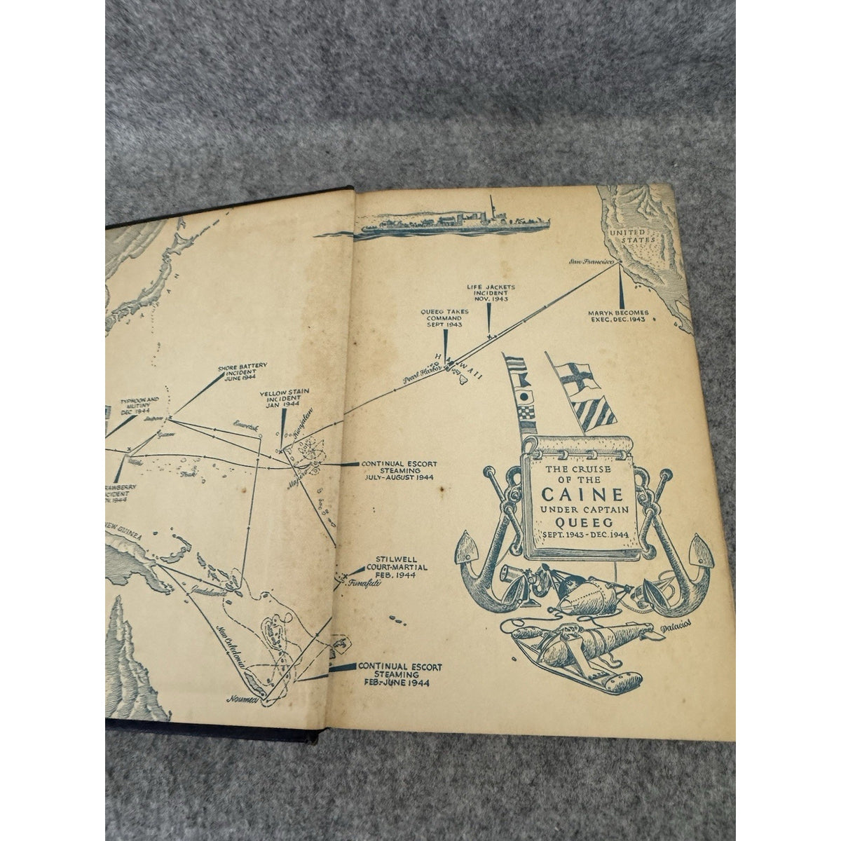 1951 The Caine Mutiny Herman Wouk WWII Novel Hardcover Doubleday
