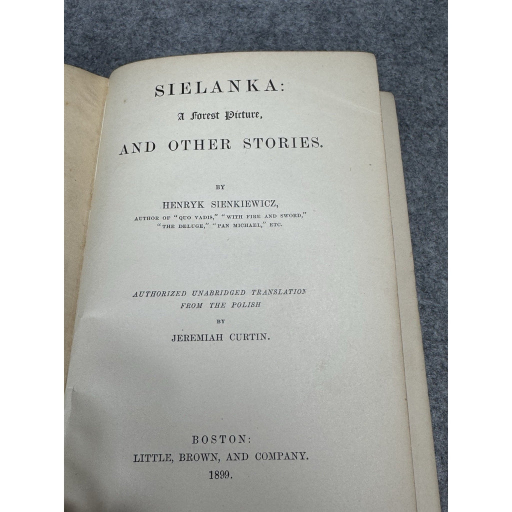 1898 Sielanka A Forest Picture Henryk Sienkiewicz Polish Stories Antique