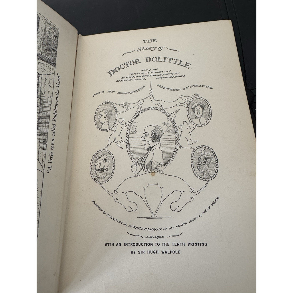 Story of Doctor Dolittle Hugh Lofting 1941 Stokes HC Vintage