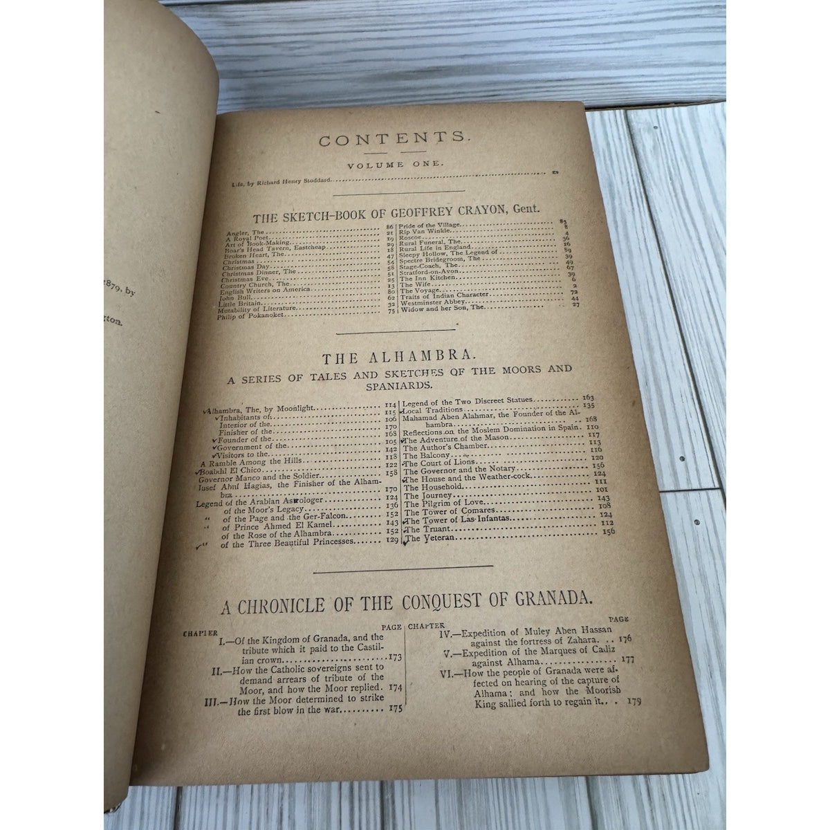 1879 Washington Irving Works HC Pollard & Moss Sketch Book Alhambra