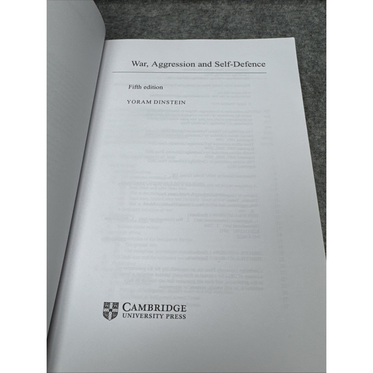War, Aggression and Self-Defence by Yoram Dinstein (2011, Trade Paperback)