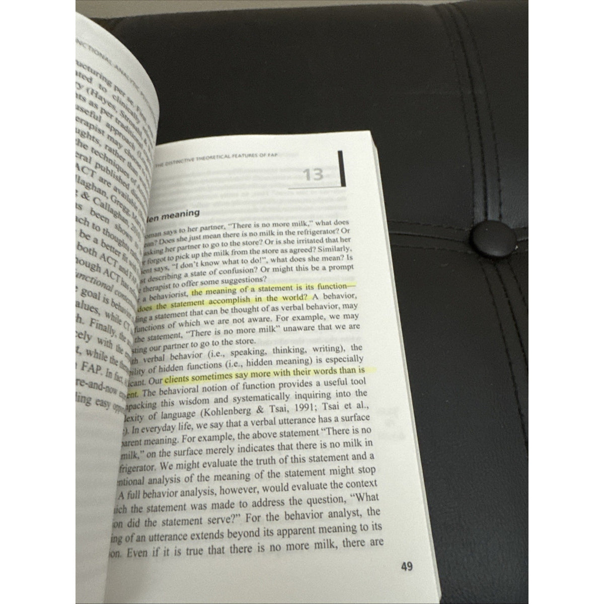 Functional Analytic Psychotherapy (CBT Distinctive Features)