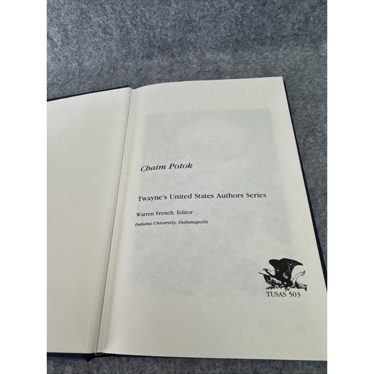 Chaim Potok Hardcover Edward A. Abramson