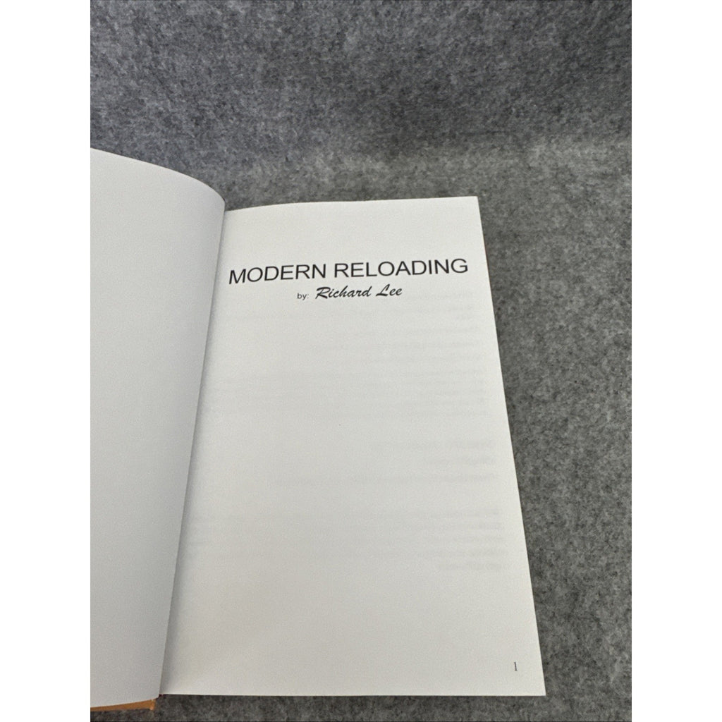 Modern Reloading By Richard Lee Reloading Manual HC First Edition 1996