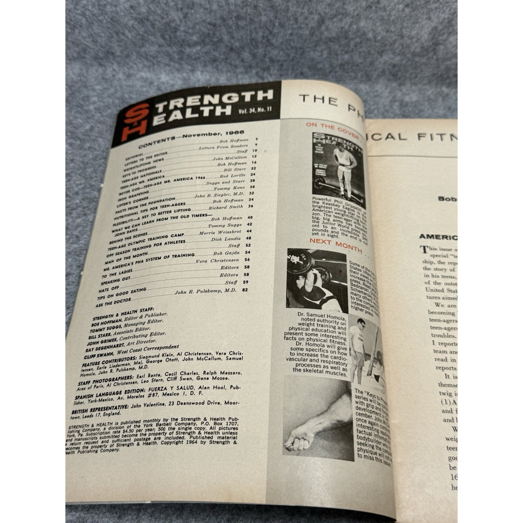 Strength & Health November 1966 Phil Grippaldi Boyer Coe Vintage Magazine