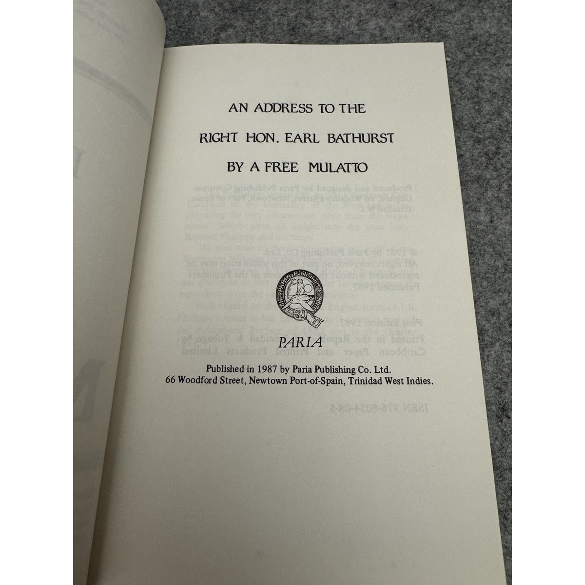 Free Mulatto J.B. Philippe 1987 1st Edition Trinidad History Paperback