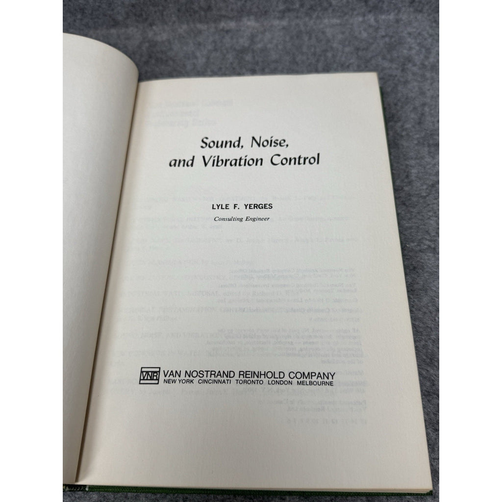 Sound Noise and Vibration Control Lyle F. Yerges 1969 Hardcover Engineering