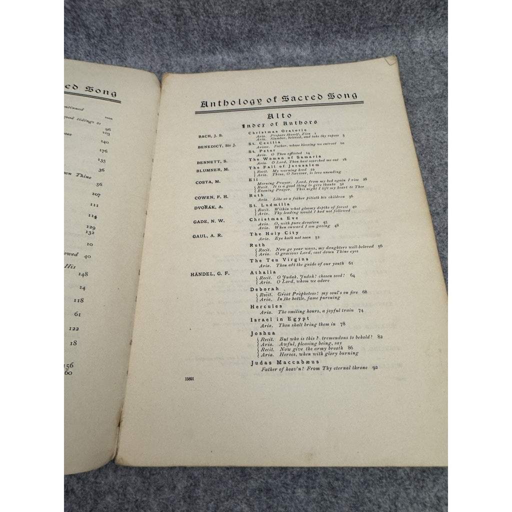 Anthology of Sacred Song Alto G Schirmer Antique Sheet Music 1901