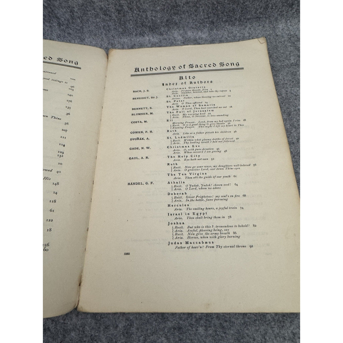 Anthology of Sacred Song Alto G Schirmer Antique Sheet Music 1901