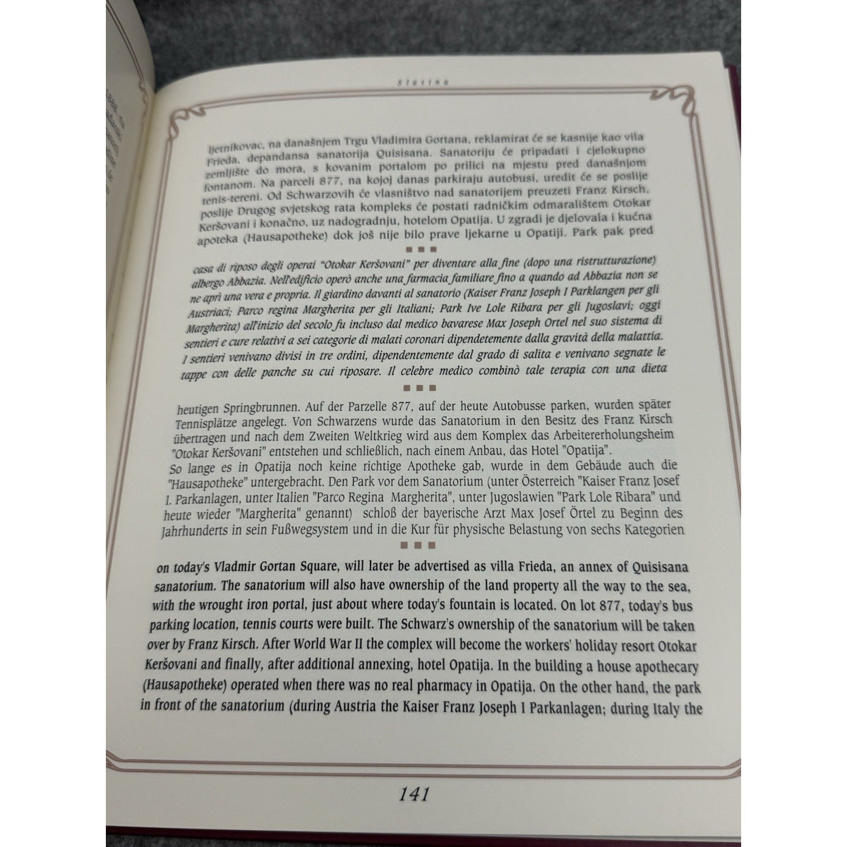 Opatija Abbazia A Stroll Through Space and Time Amir Muzur HC 2000 History