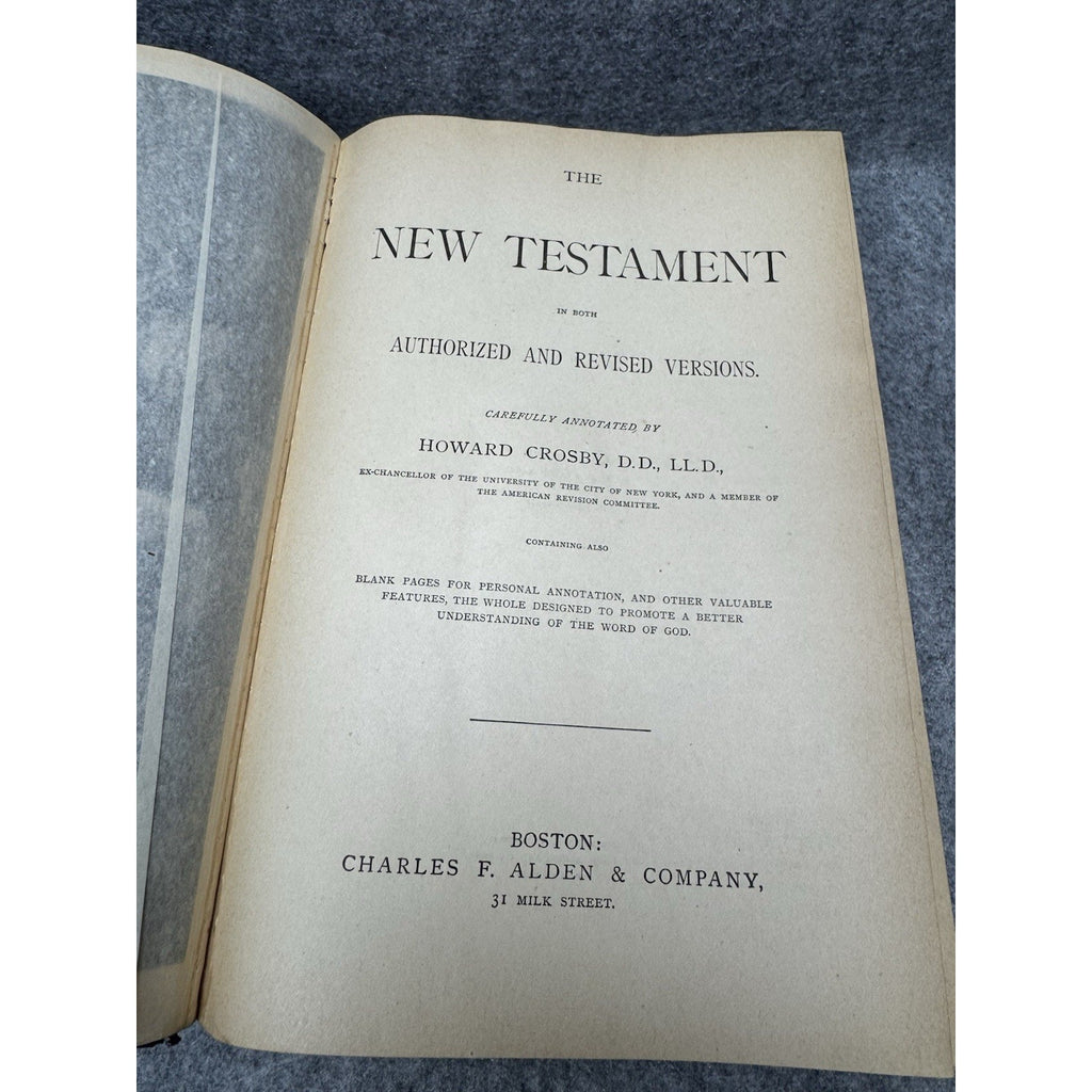 1884 New Testament Authorized Revised Versions Howard Crosby Commentary