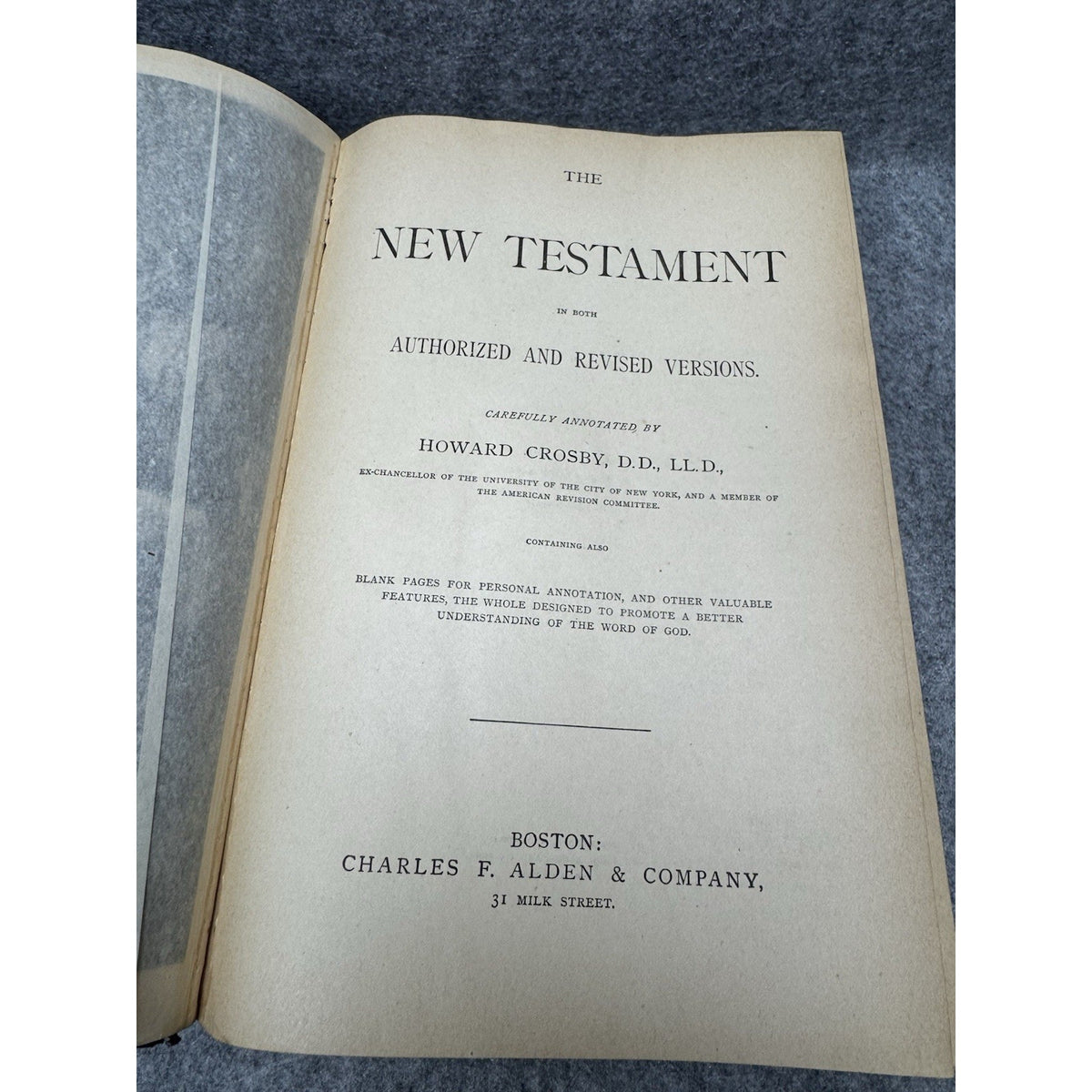 1884 New Testament Authorized Revised Versions Howard Crosby Commentary