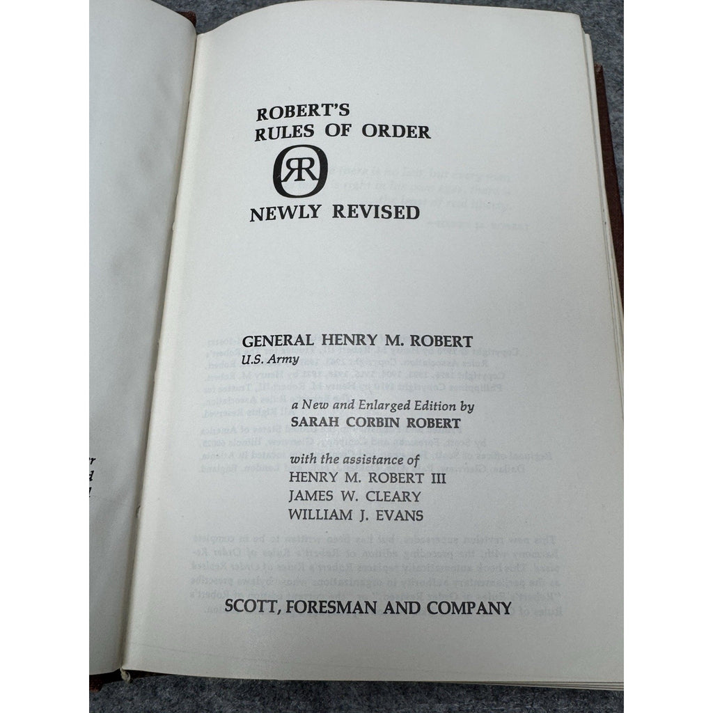 Robert’s Rules of Order Newly Revised 1970 Hardcover Parliamentary Procedure