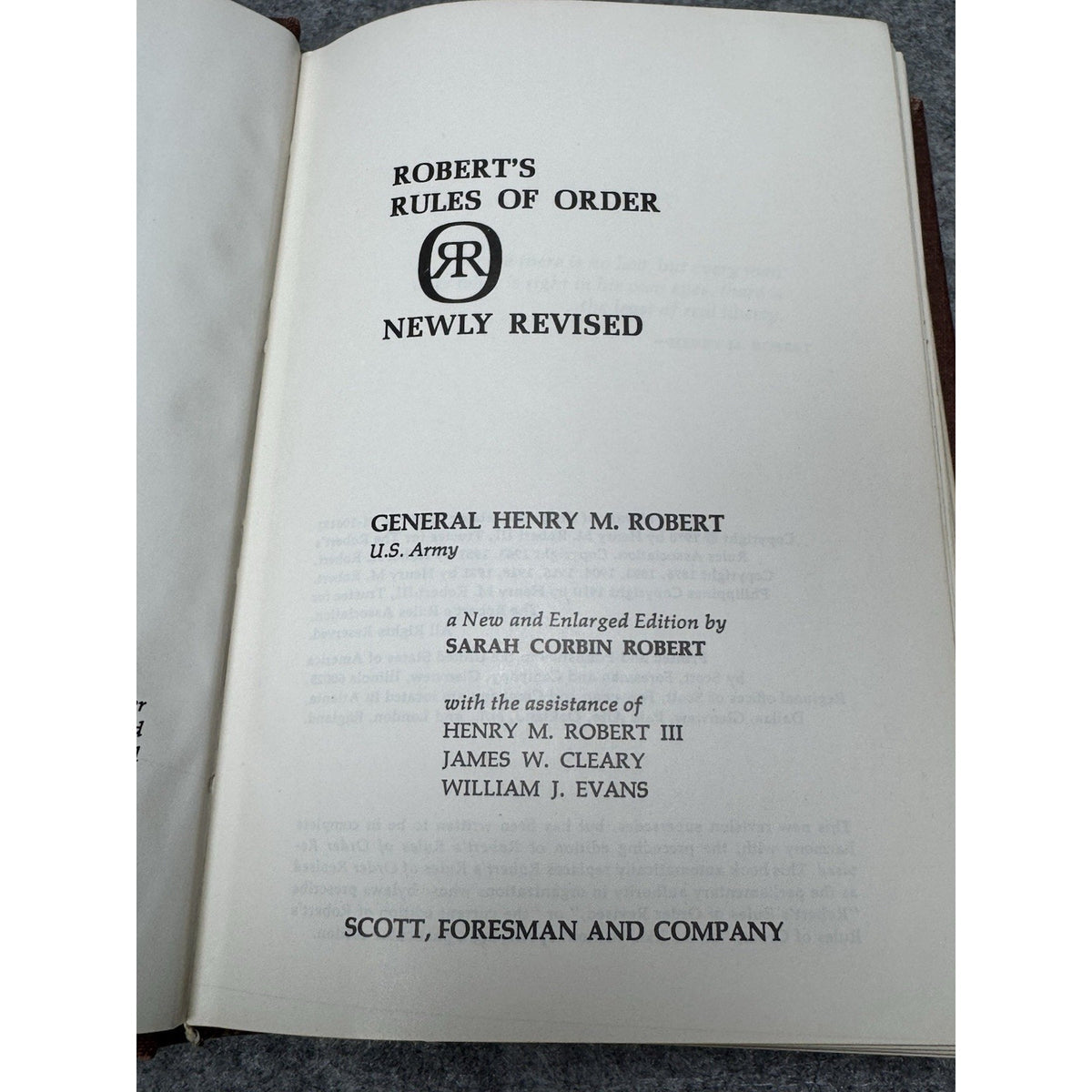 Robert’s Rules of Order Newly Revised 1970 Hardcover Parliamentary Procedure