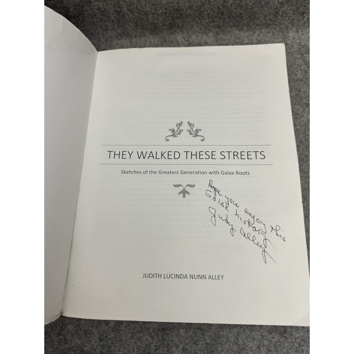 Signed They Walked These Streets Vol 1 Galax VA History Judith Alley