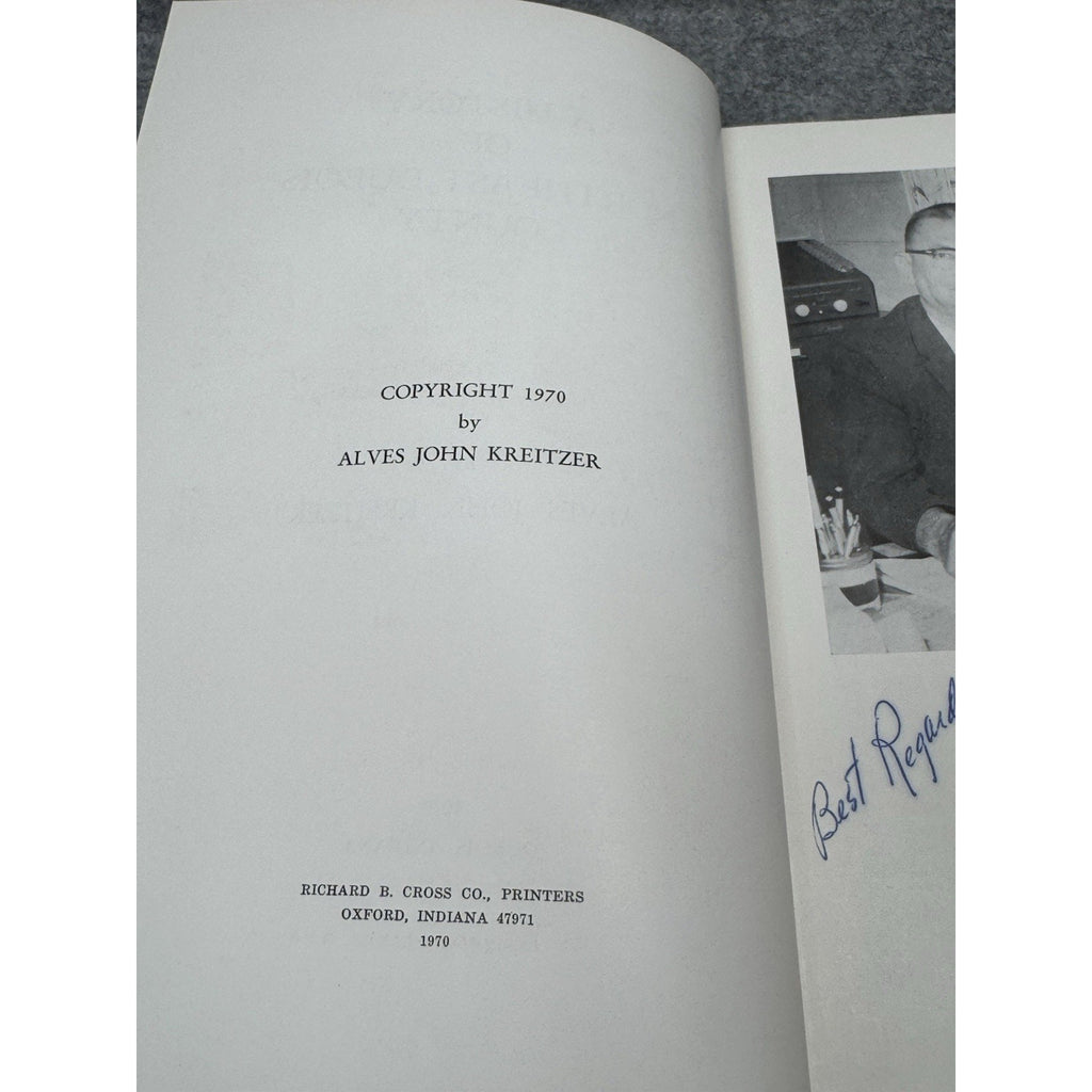 Rare 1970 History of Northeast Dubois County Indiana SIGNED Kreitzer Genealogy