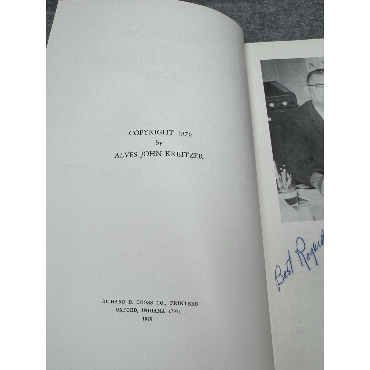 Rare 1970 History of Northeast Dubois County Indiana SIGNED Kreitzer Genealogy