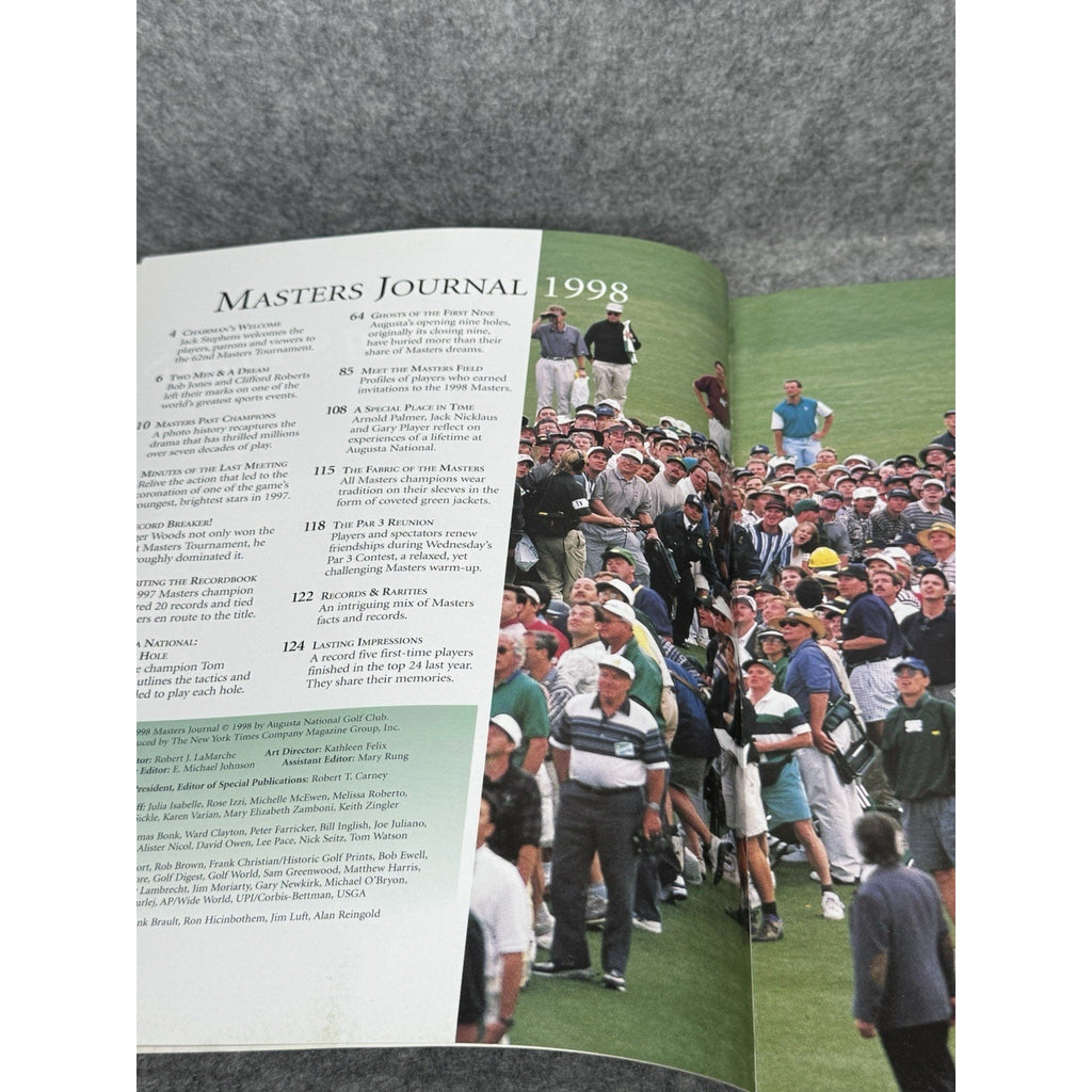 1998 Masters Journal Augusta National Golf Tiger Woods Bobby Jones Official