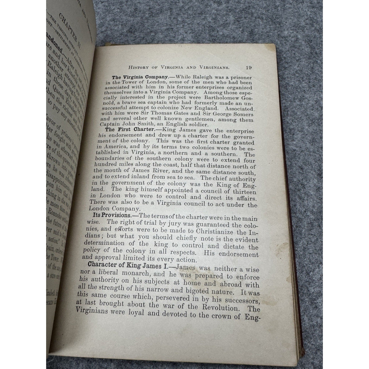 1896 Young People’s History of Virginia Virginians Dabney Maury Antique Book