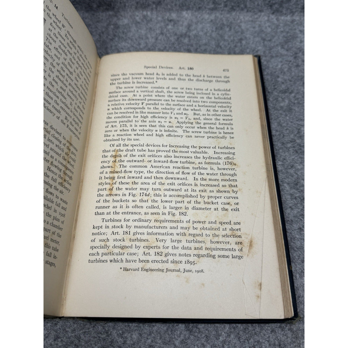 1916 Treatise on Hydraulics Mansfield Merriman 10th Revised Ed HC Engineering