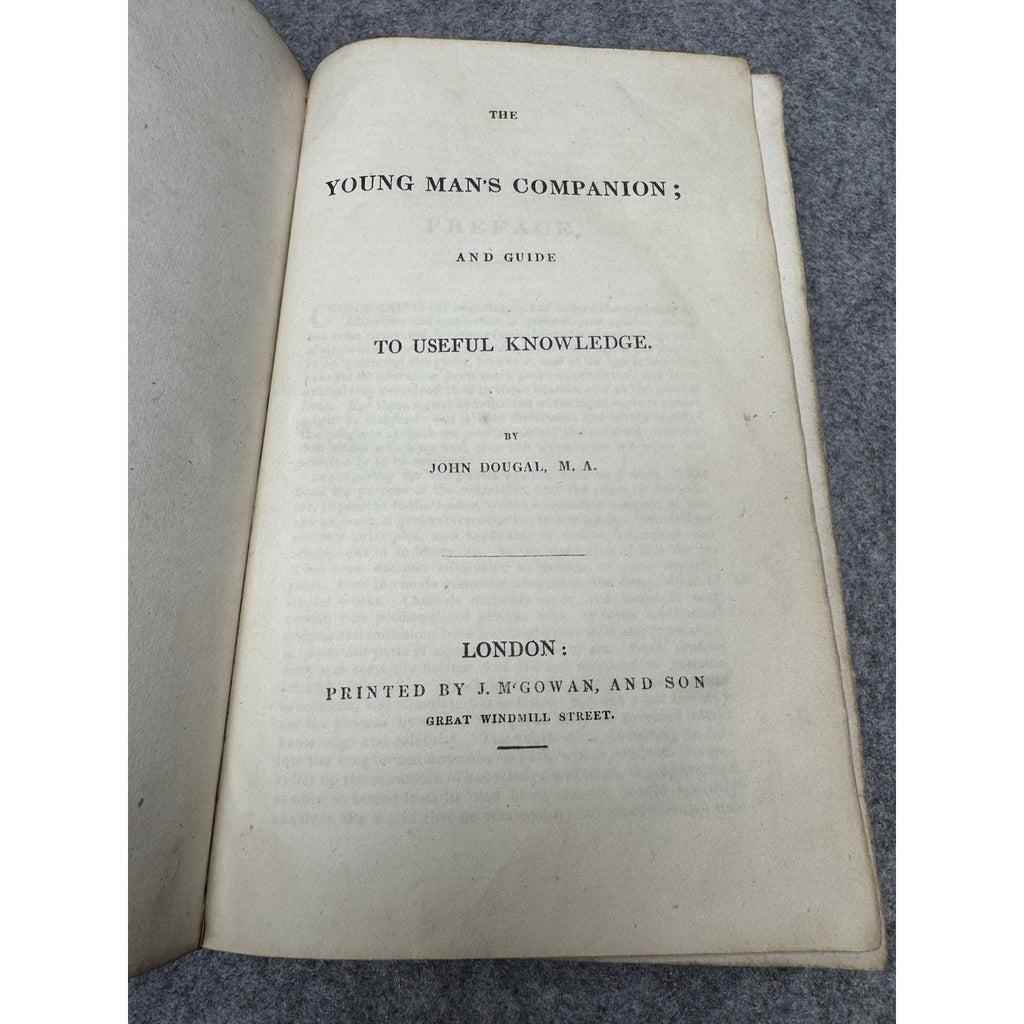 c1815 Young Man’s Companion John Dougall Leather 5 Folding Maps Engravings